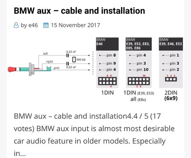 BMW aux - cable and
